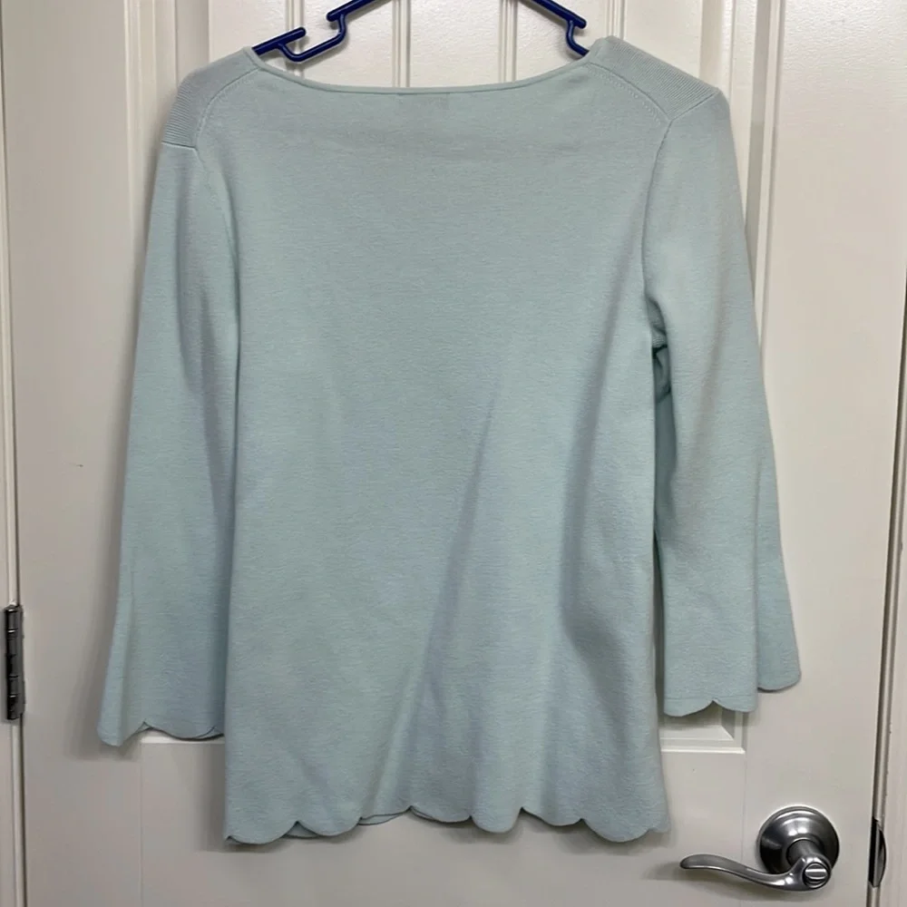 Talbots 3/4 length sleeve Sweater Size medium Pale blue/green - Picture 8 of 8